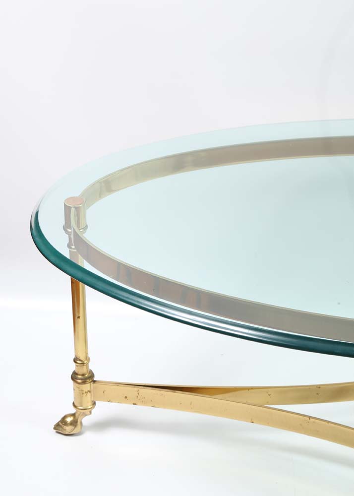 Vintage LaBarge Brass Hollywood Regency Style Coffee Table