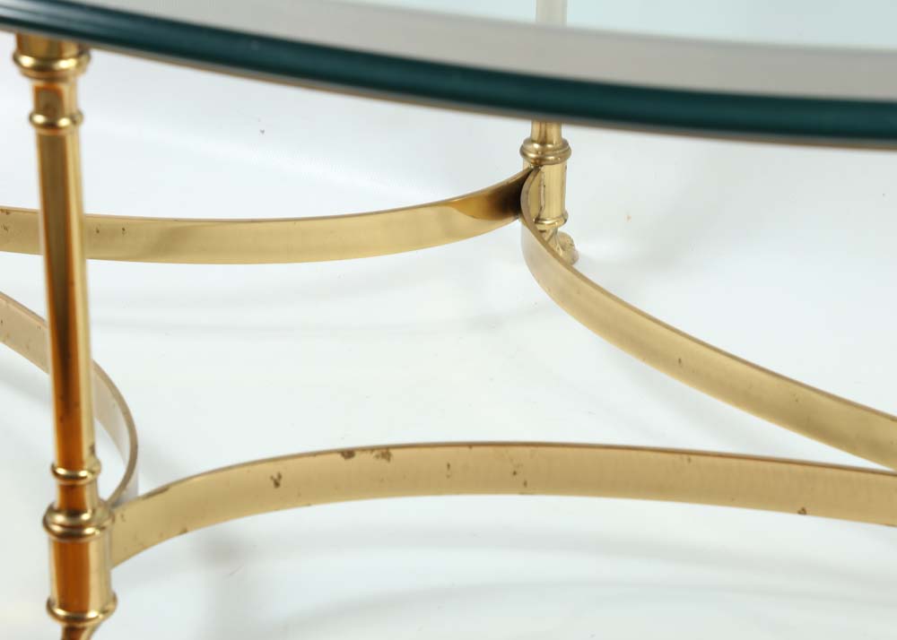 Vintage LaBarge Brass Hollywood Regency Style Coffee Table