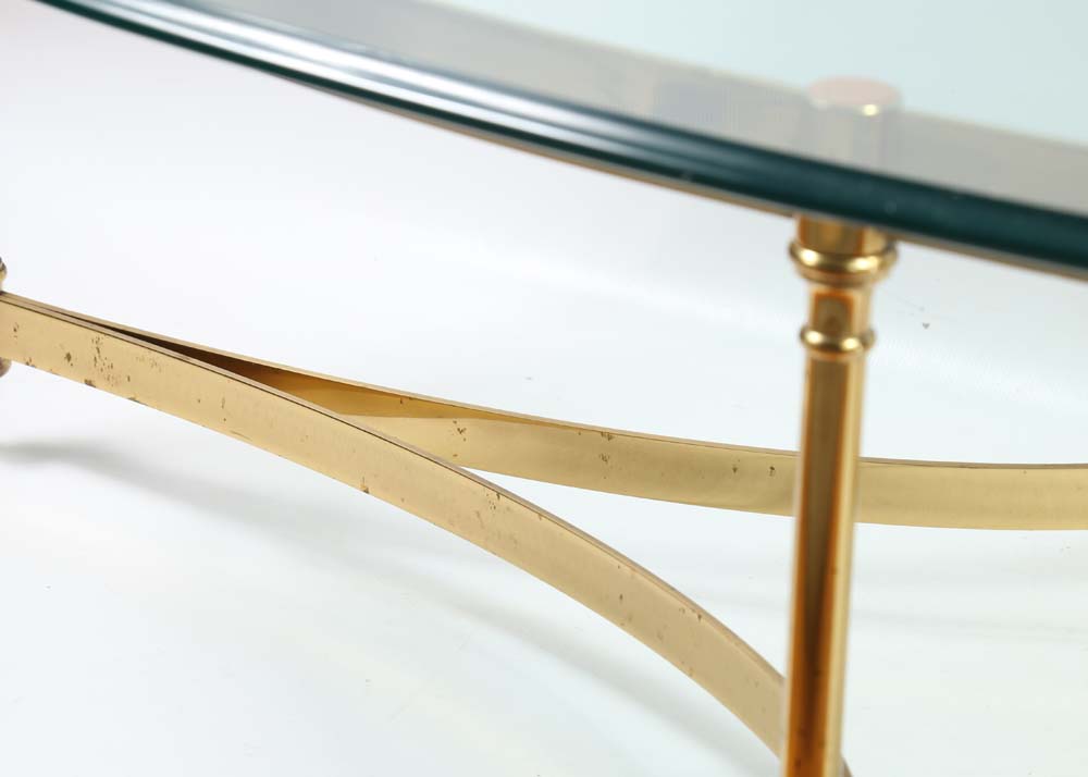 Vintage LaBarge Brass Hollywood Regency Style Coffee Table