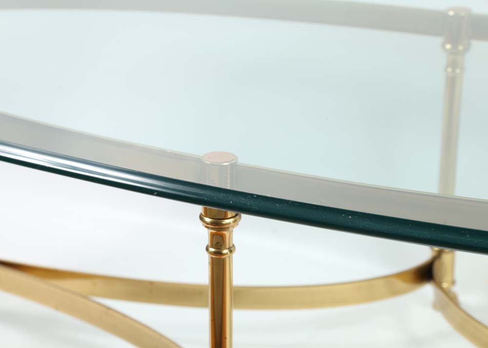 Vintage LaBarge Brass Hollywood Regency Style Coffee Table