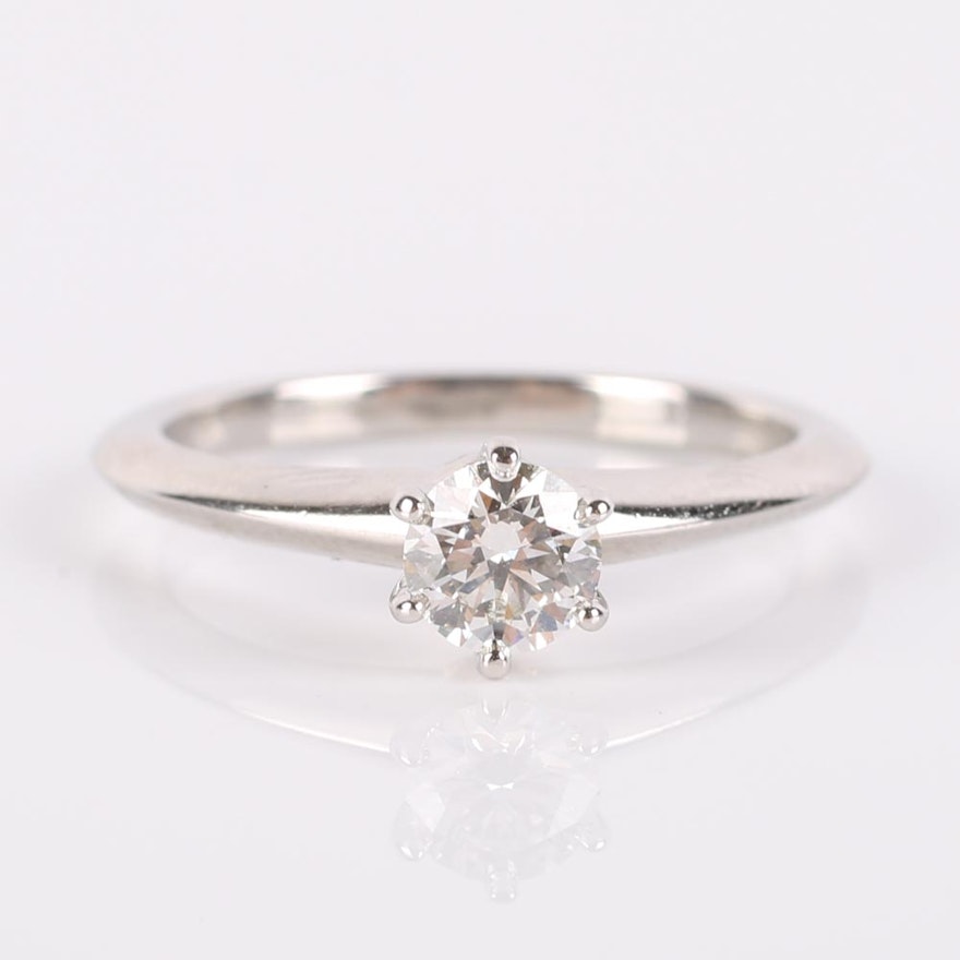 Tiffany & Co Platinum Solitaire Diamond Ring