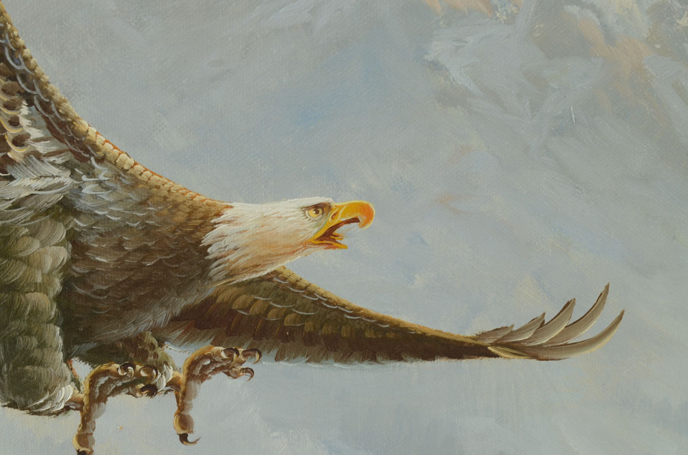 M.P. Elliott Original Oil Painting on Canvas of an Eagle