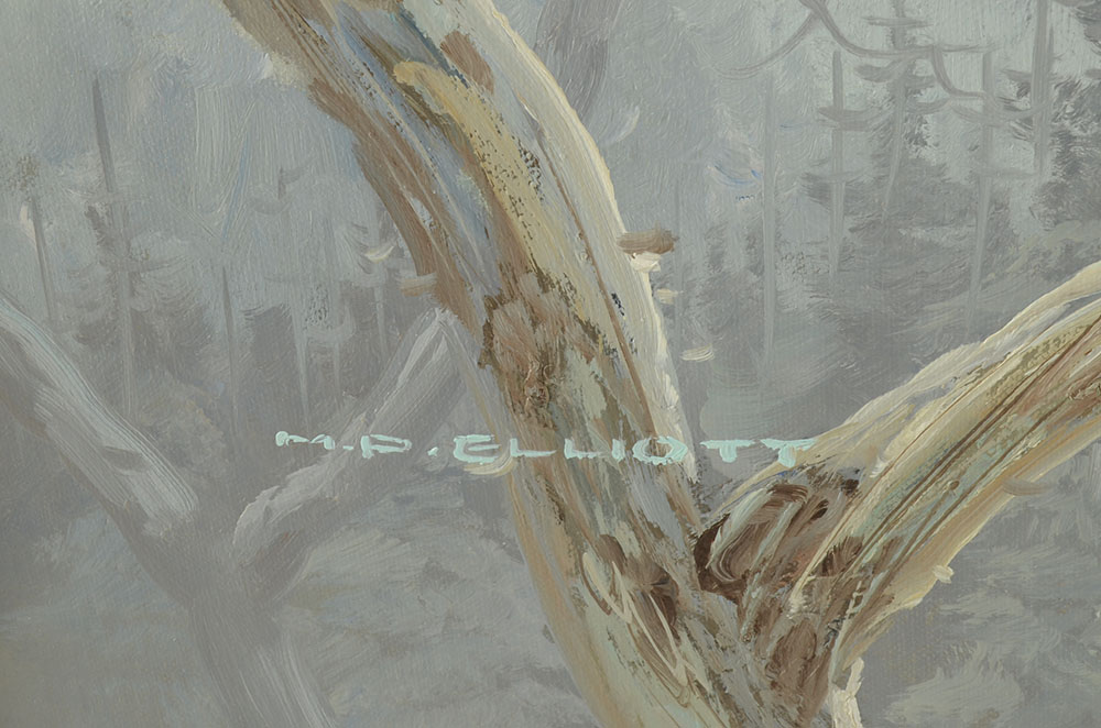 M.P. Elliott Original Oil Painting on Canvas of an Eagle