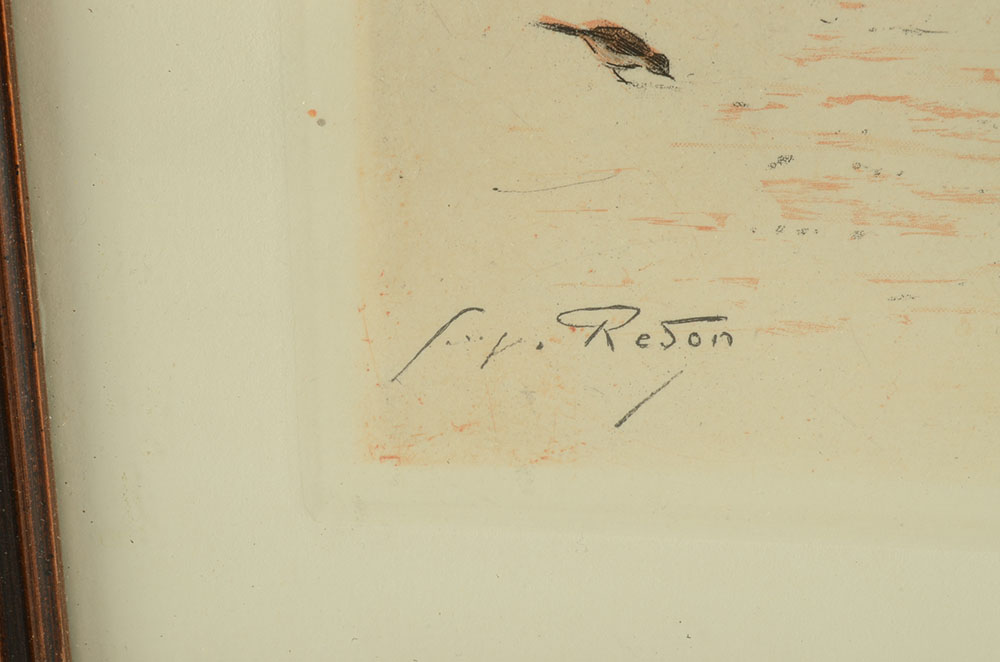 Georges Redon Mezzotint Etching with Aquatint "Ce que c'est Pratique!"