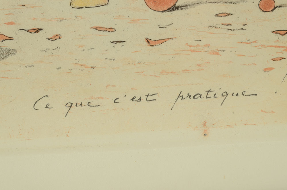 Georges Redon Mezzotint Etching with Aquatint "Ce que c'est Pratique!"