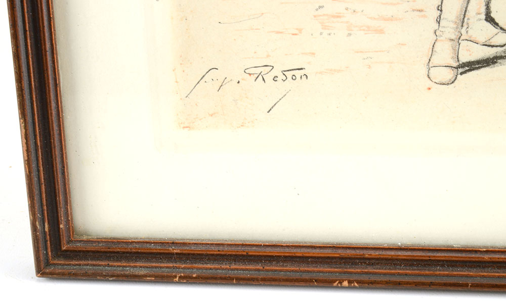 Georges Redon Mezzotint Etching with Aquatint "Ce que c'est Pratique!"