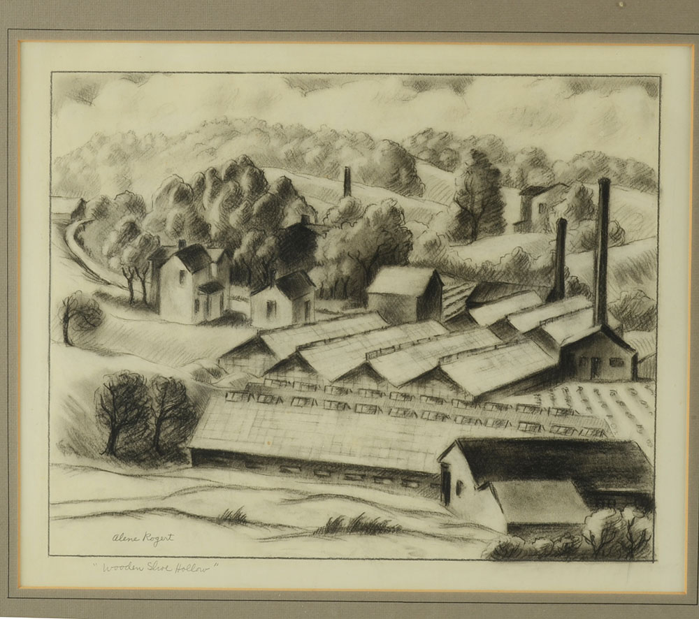 Alene Rogert Original Graphite Drawing "Wooden Shoe Hollow"