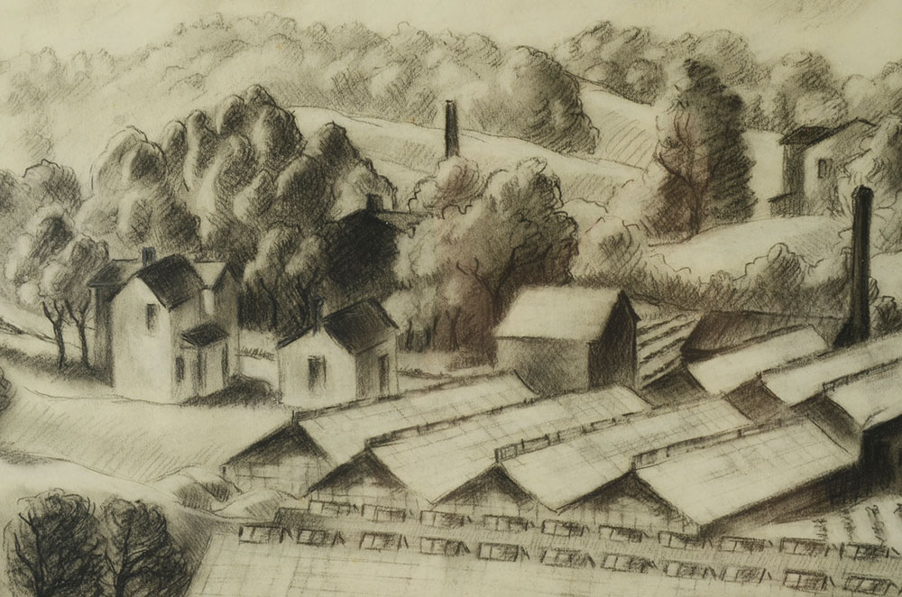 Alene Rogert Original Graphite Drawing "Wooden Shoe Hollow"