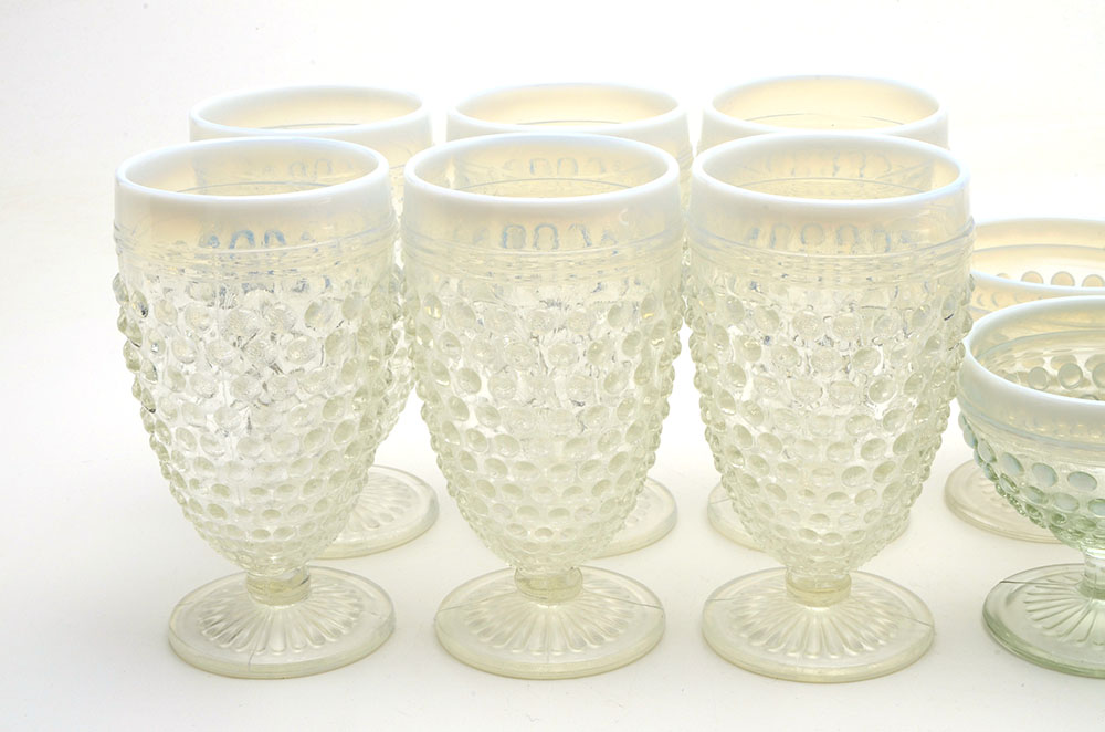 Anchor Hocking "Hobnail Moonstone" Opalescent Glassware