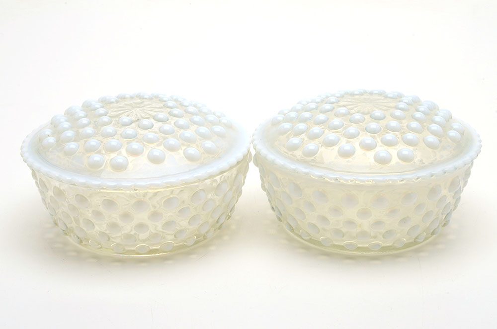 Anchor Hocking "Hobnail Moonstone" Opalescent Glassware