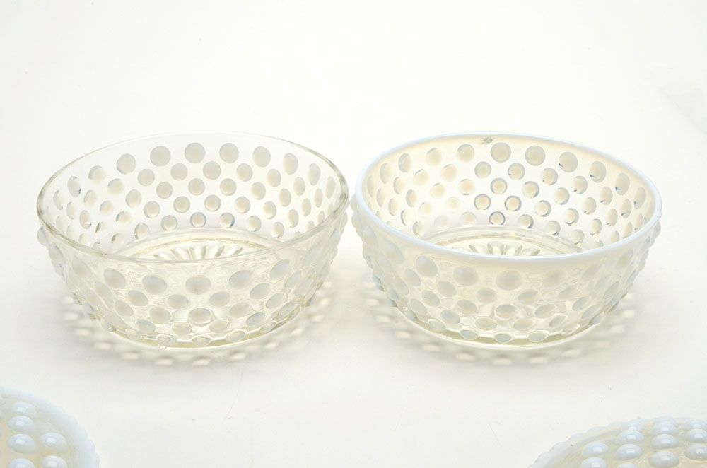 Anchor Hocking "Hobnail Moonstone" Opalescent Glassware