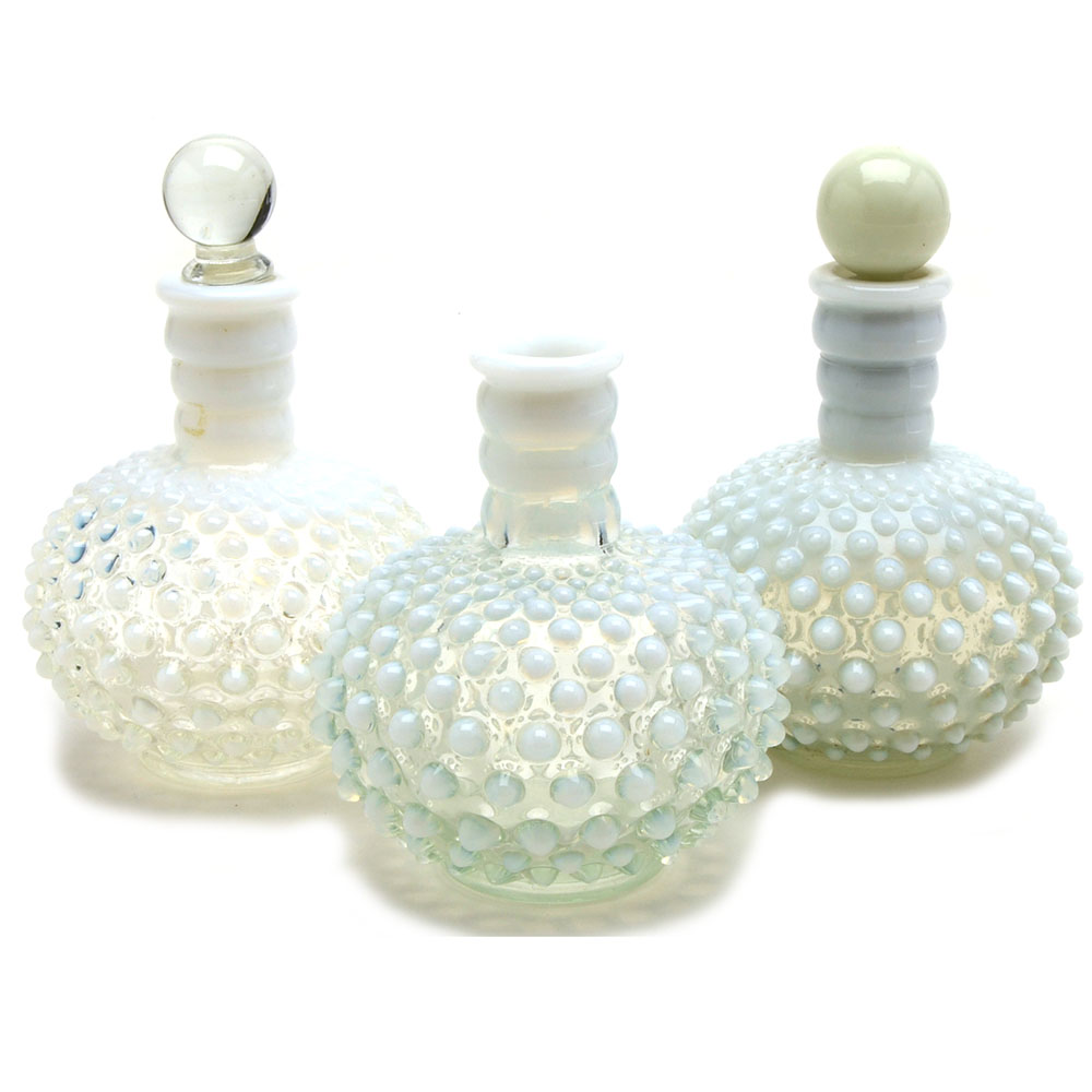 Fenton Hobnail "French Opalescent" Cologne Bottles