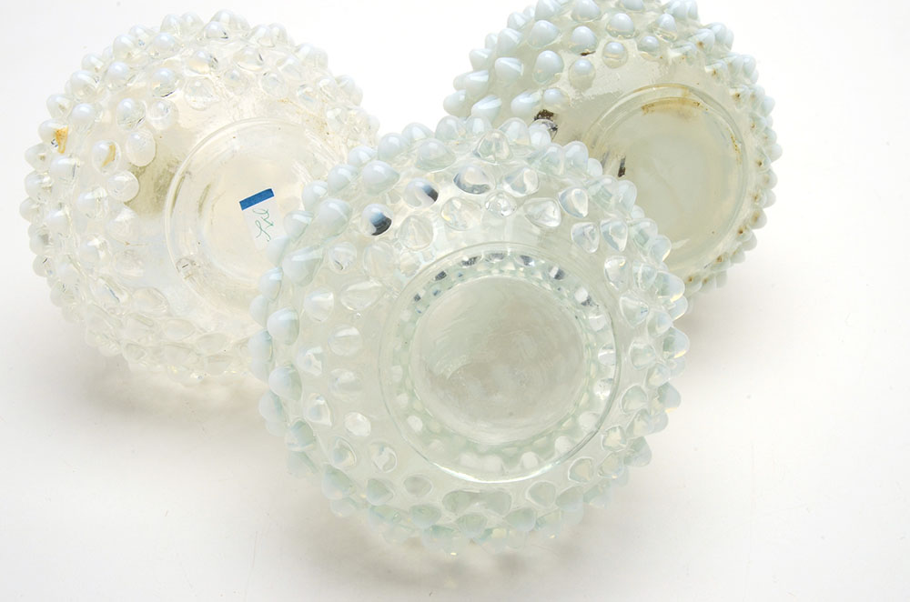 Fenton Hobnail "French Opalescent" Cologne Bottles