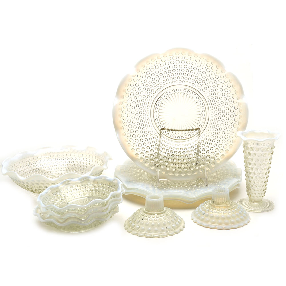 Anchor Hocking "Hobnail Moonstone" Opalescent Glassware