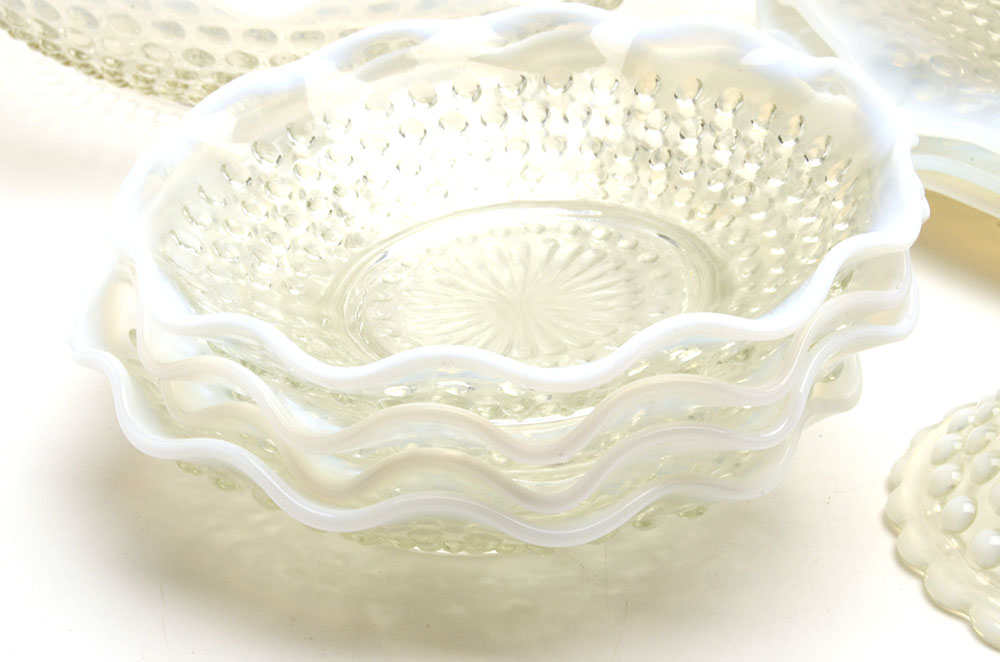 Anchor Hocking "Hobnail Moonstone" Opalescent Glassware
