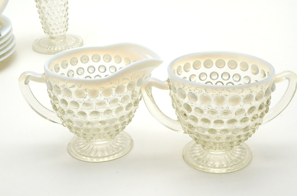 Anchor Hocking "Hobnail Moonstone" Opalescent Glassware