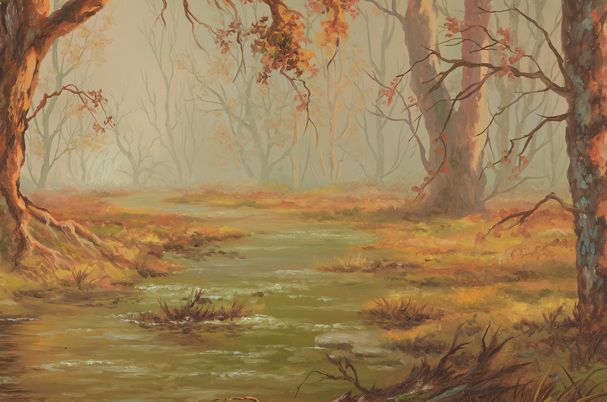 Frank Kecskes Jr. Original 1979 Tempera Landscape on Panel