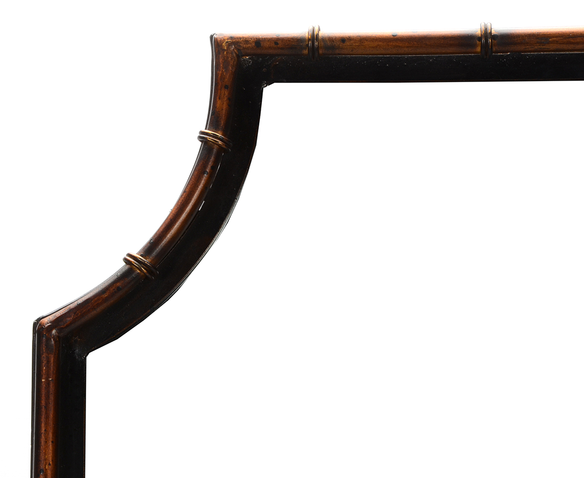 Decorative Faux Bamboo Framed Beveled Wall Mirror