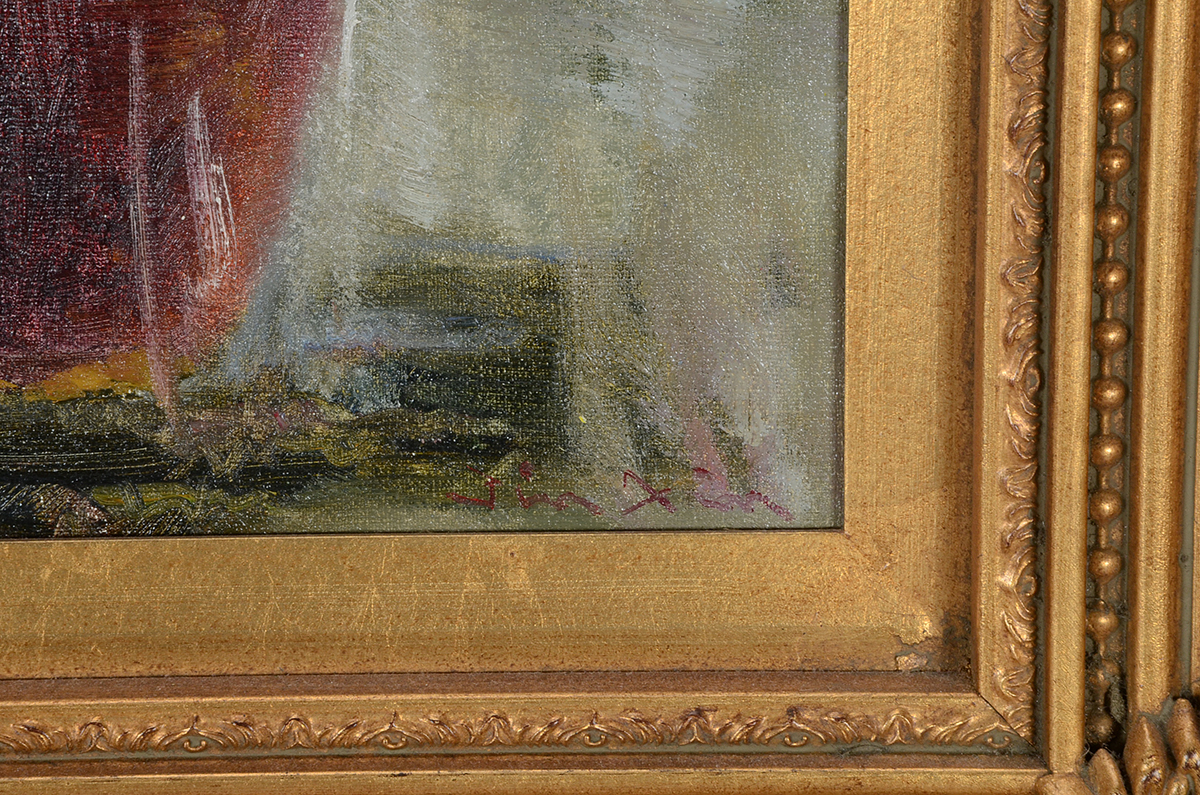 Jin Xin Original Oil Still Life of Lilies on Canvas