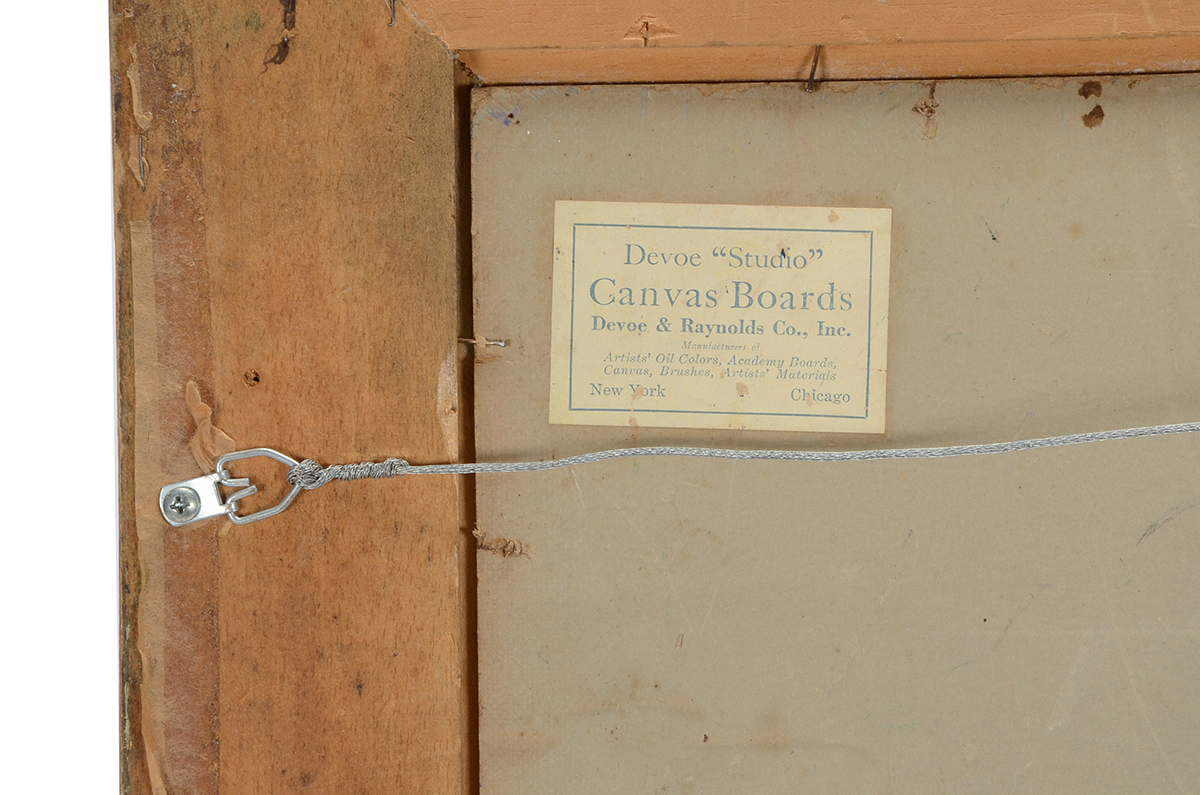 H.A. Burnham Original 1935 Oil on Board Harbor Painting