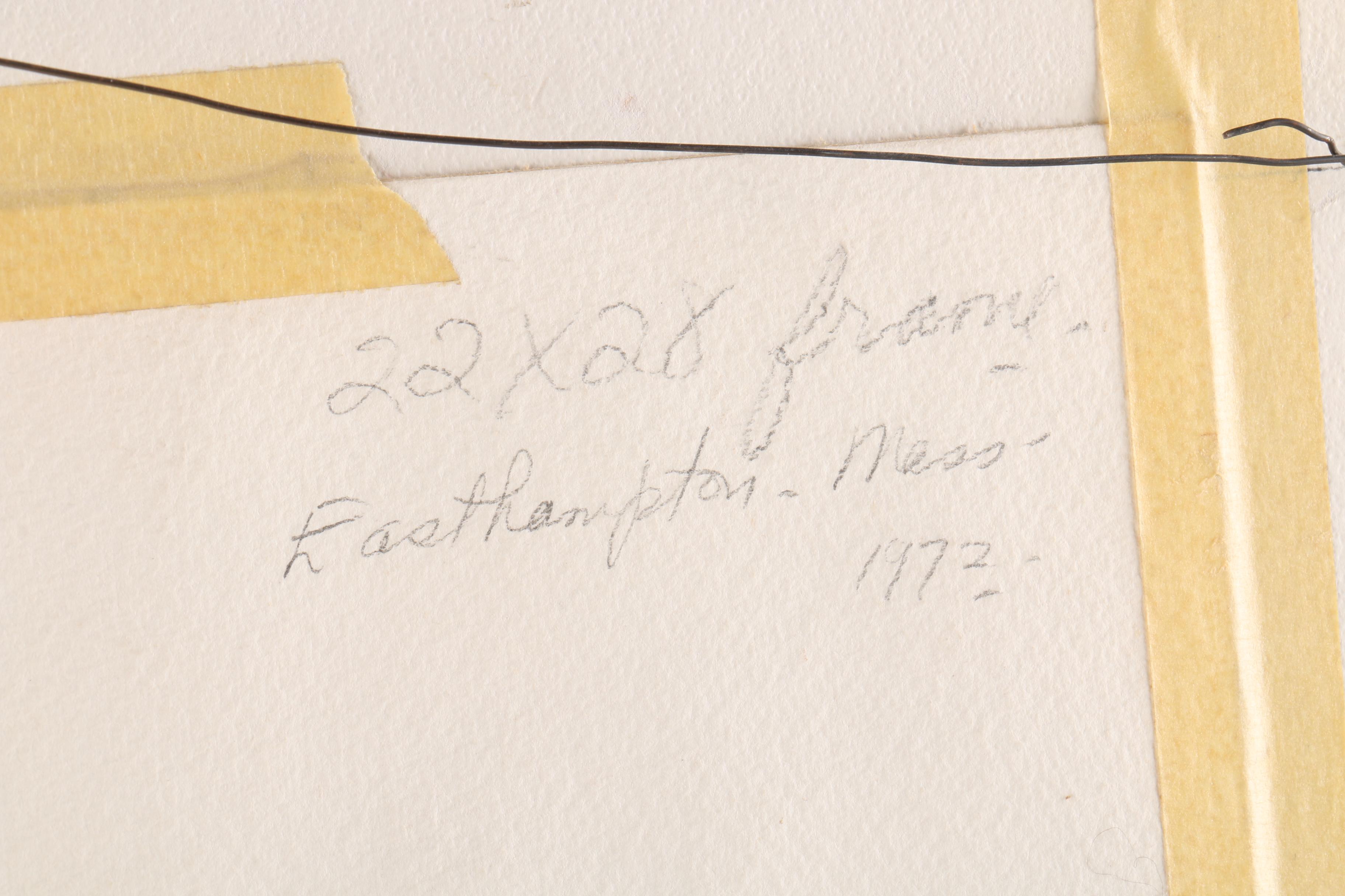 Doe Bartlett Watercolor Painting on Paper "Easthampton Tobacco Barns"