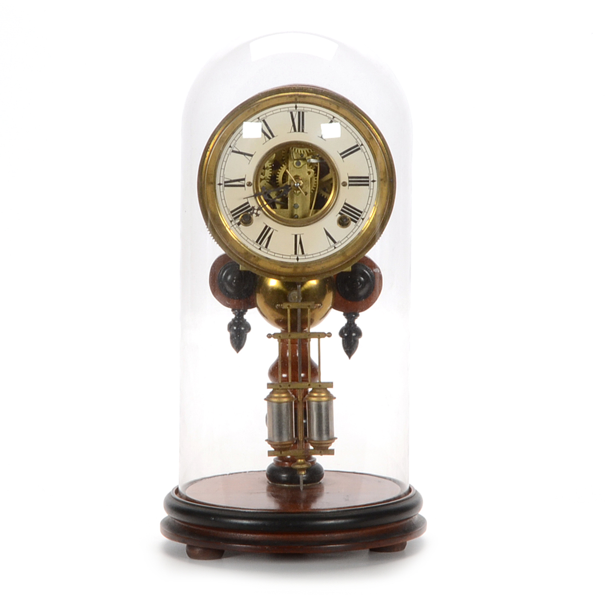 Ansonia "Crystal Palace" Striking Mantel Clock with Glass Dome
