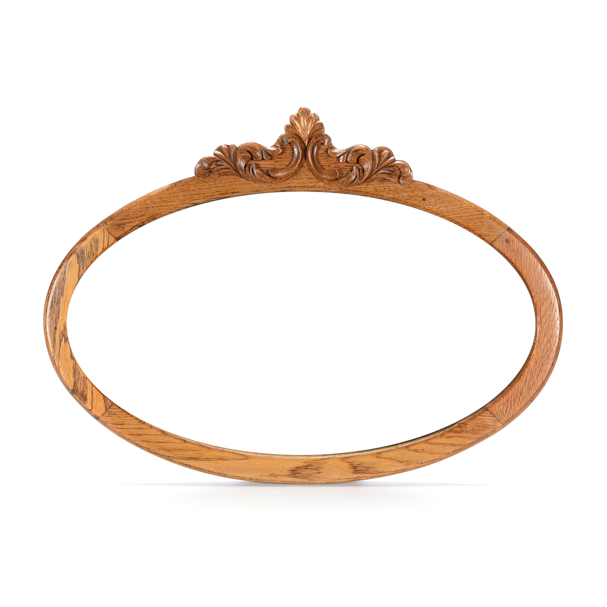 Vintage Oak Oval Wall Mirror