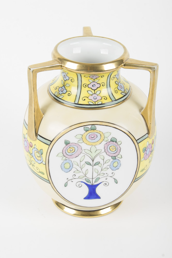 Pair of Japanese Vases Including Nippon and Fukagawa