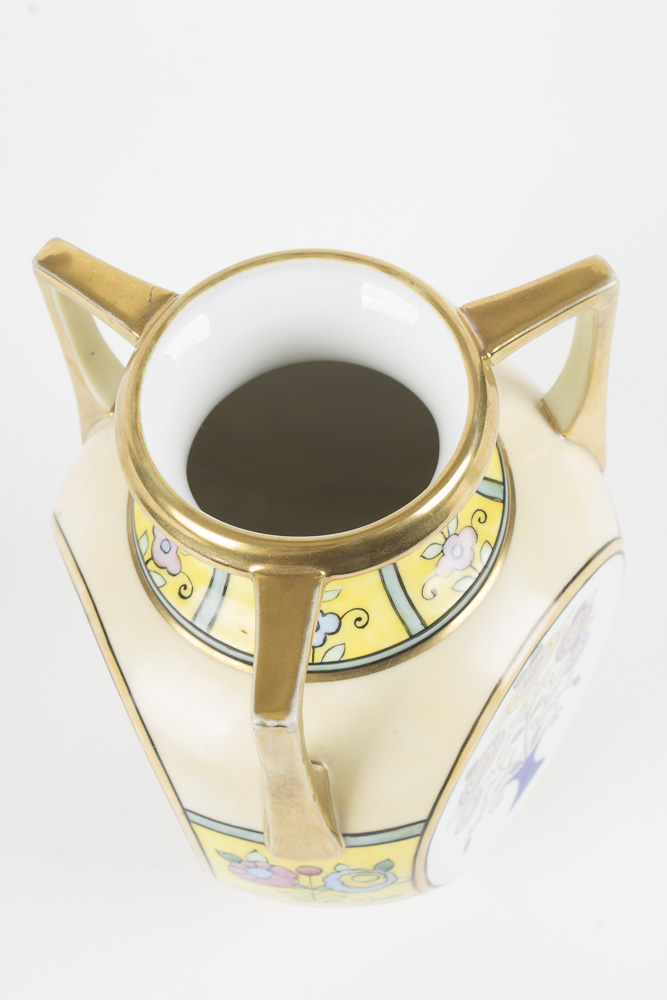 Pair of Japanese Vases Including Nippon and Fukagawa