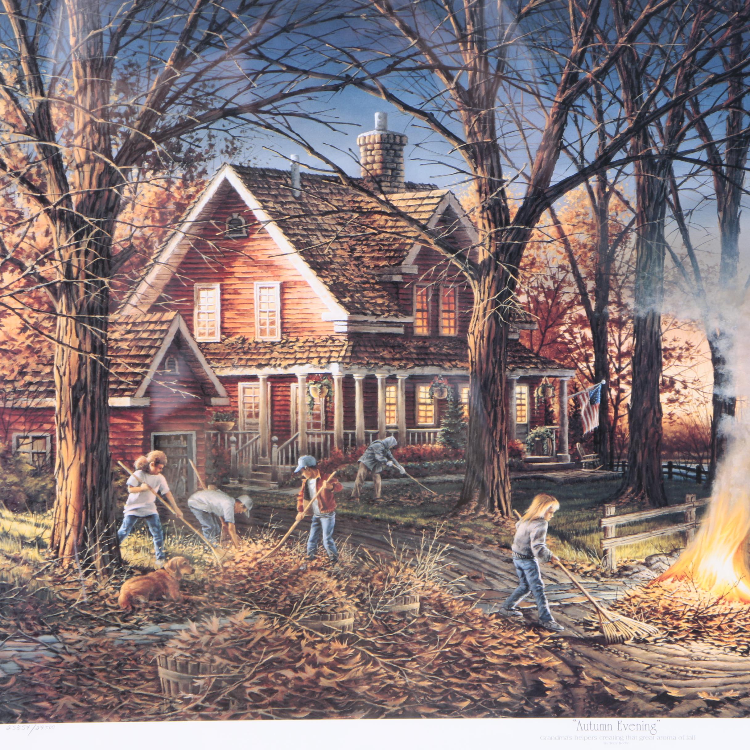 Limited Edition Offset Lithograph After Terry Redlin "Autumn Evening"