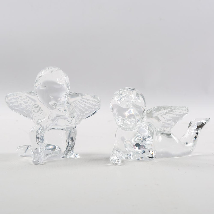 Baccarat Crystal Cherub Angel Figurines