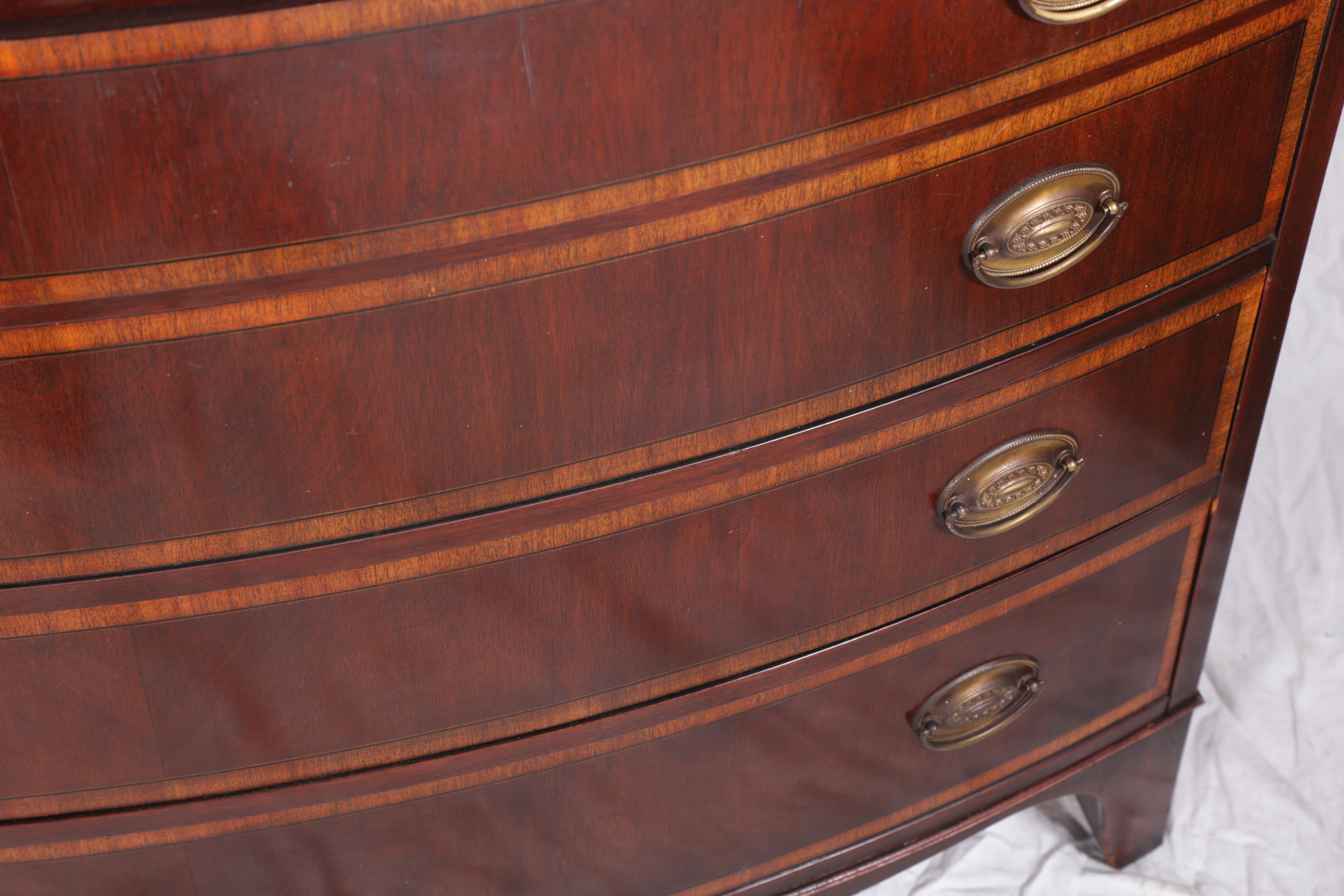 Vintage Hepplewhite Style Mahogany Chest of Drawers by Johnson Furniture