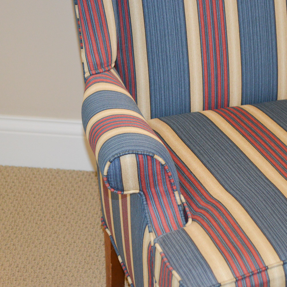 Vintage Queen Anne Style Wing Back Chair