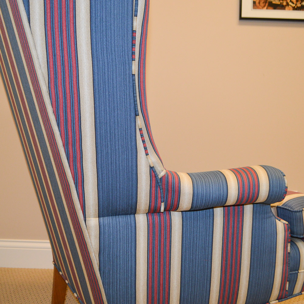 Vintage Queen Anne Style Wing Back Chair