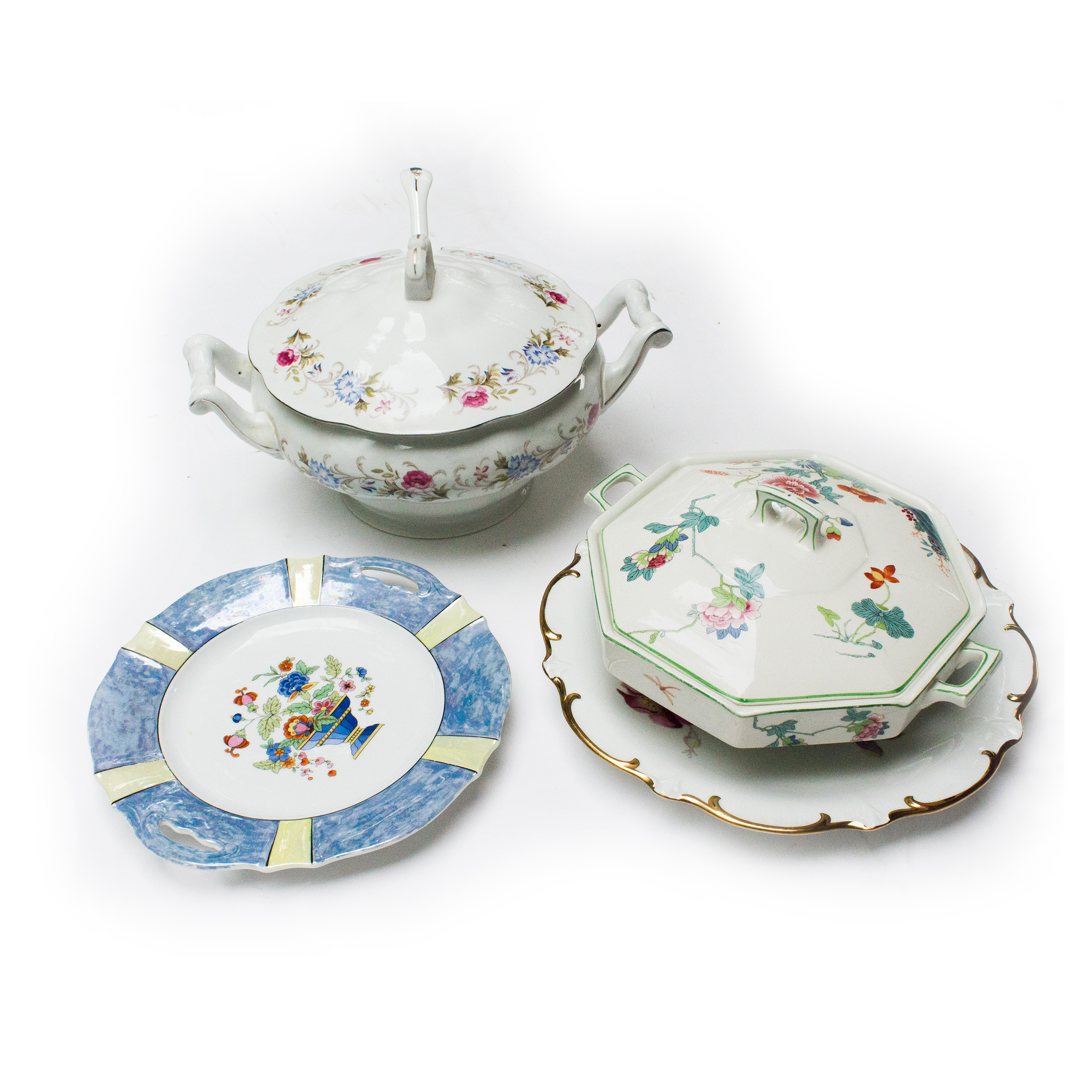 Floral Design Porcelain Serving Pieces