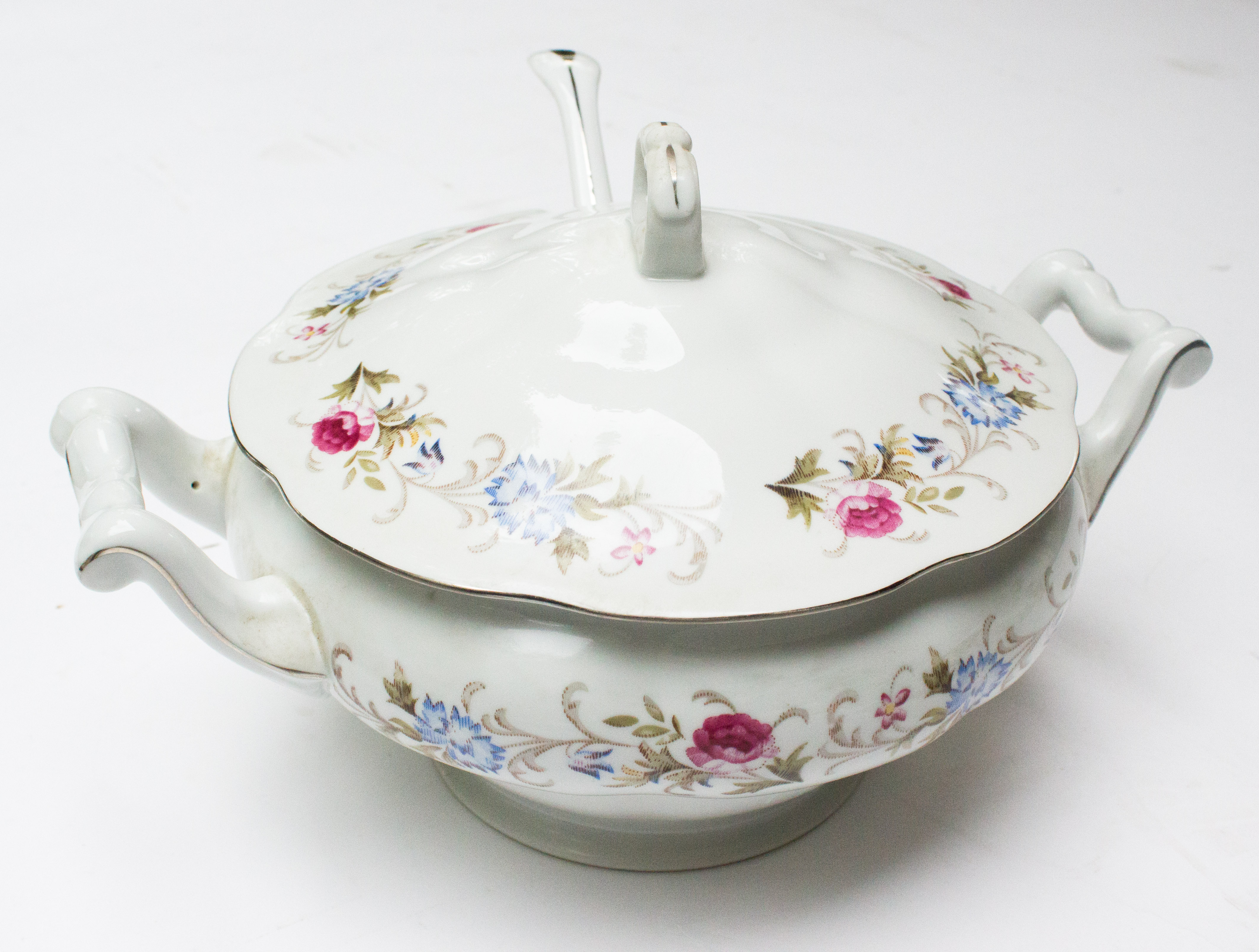 Floral Design Porcelain Serving Pieces