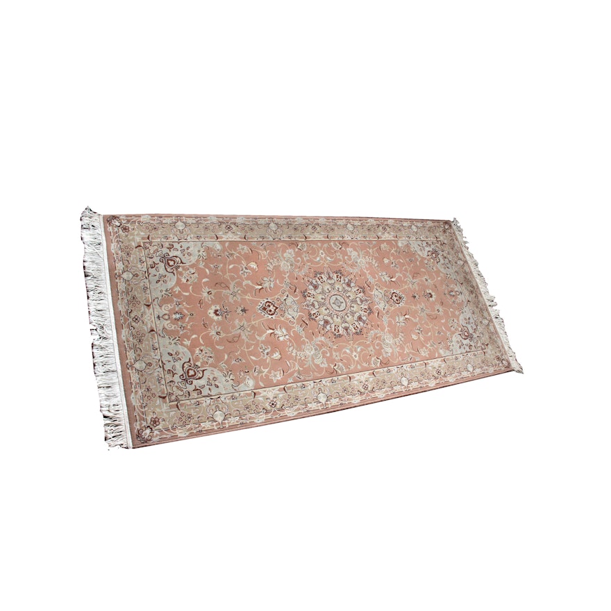 Power Loomed Persian Wool and Silk Area Rug