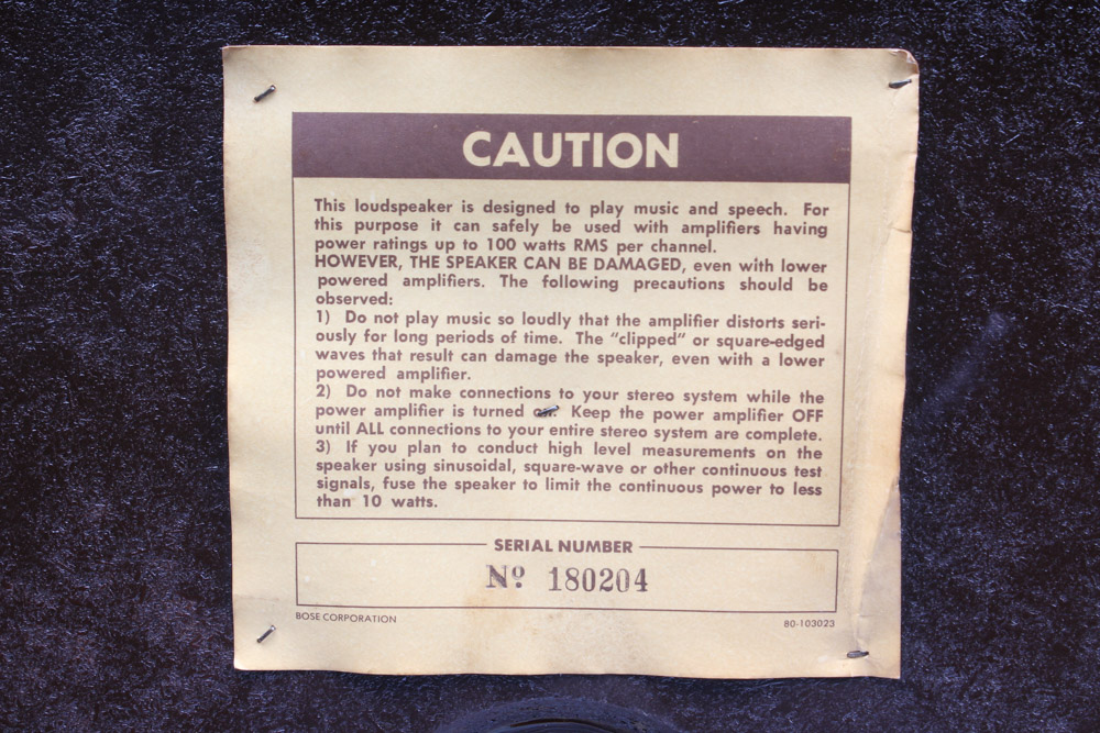 Vintage Bose 501 Direct/Reflecting Loudspeaker System