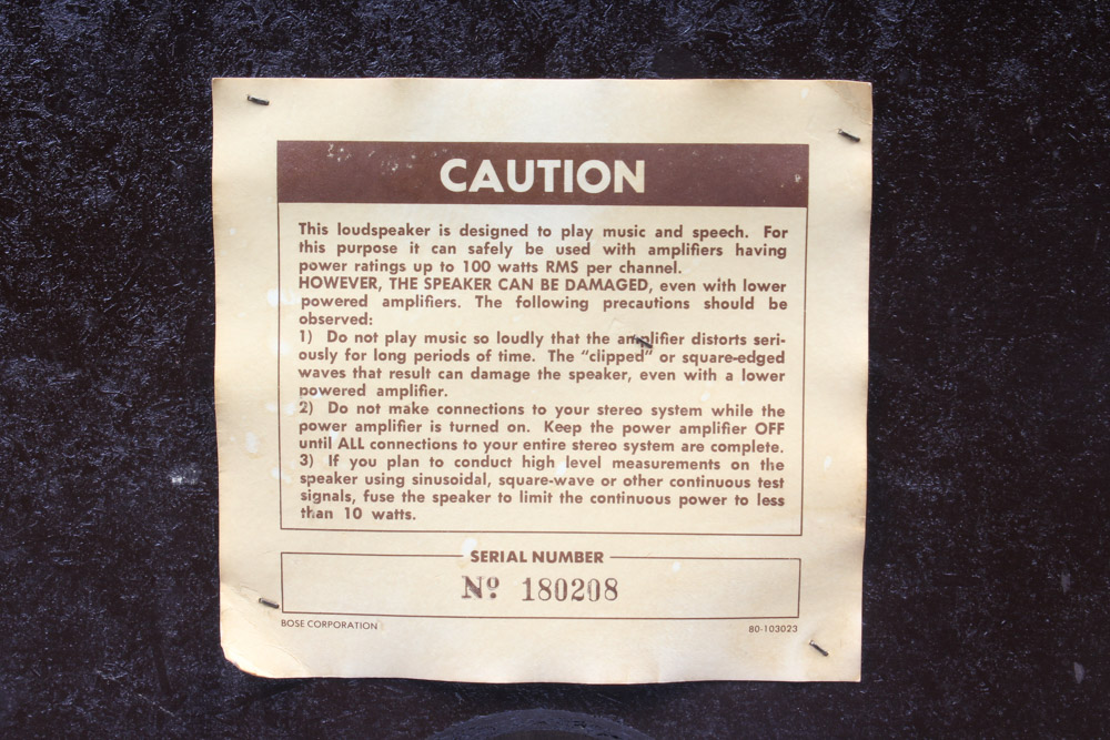 Vintage Bose 501 Direct/Reflecting Loudspeaker System