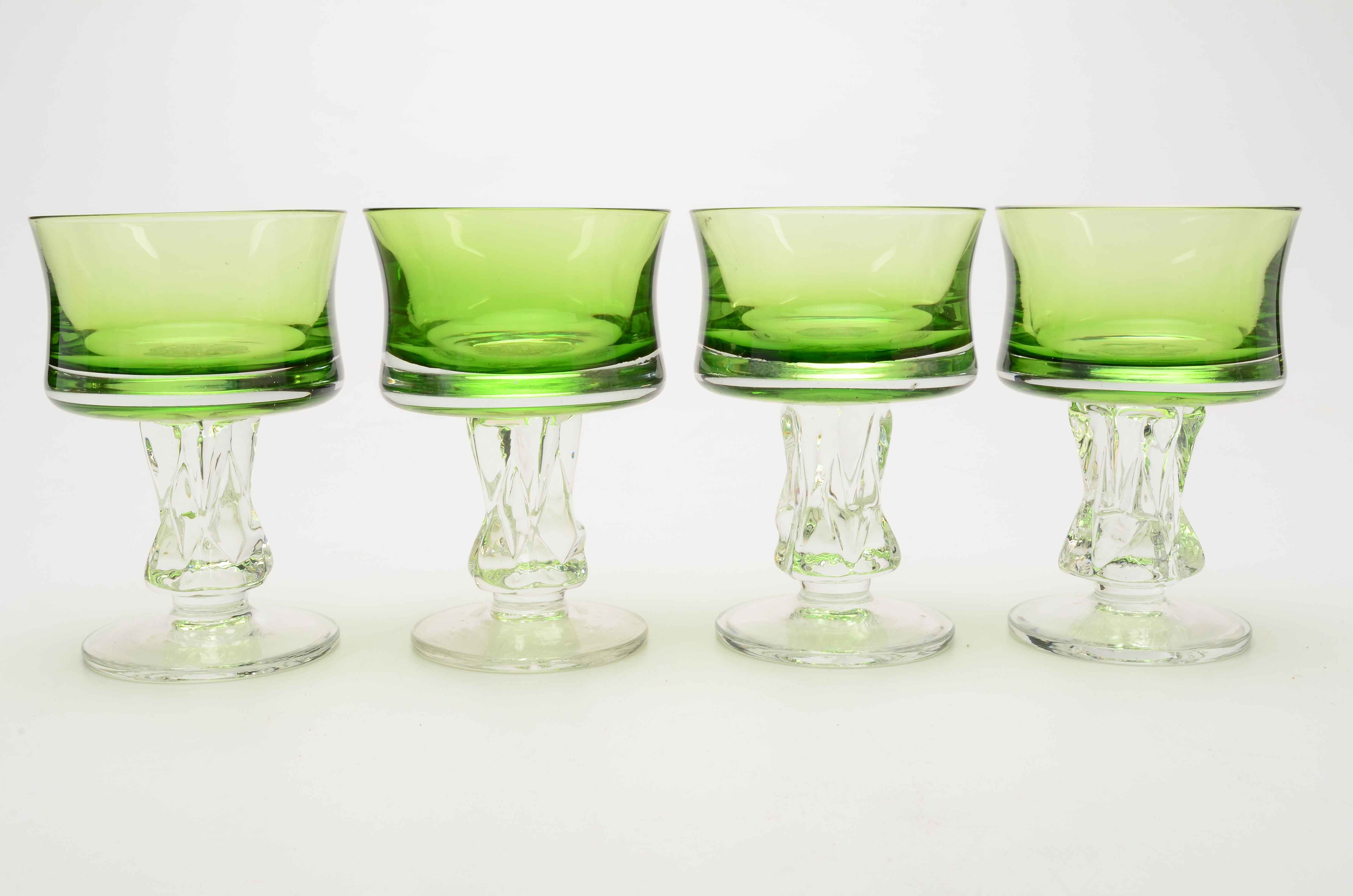 Set of Brutalist Scandinavian Modern Stemware