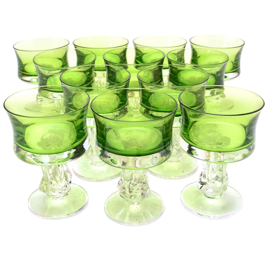 Set of Brutalist Scandinavian Modern Stemware