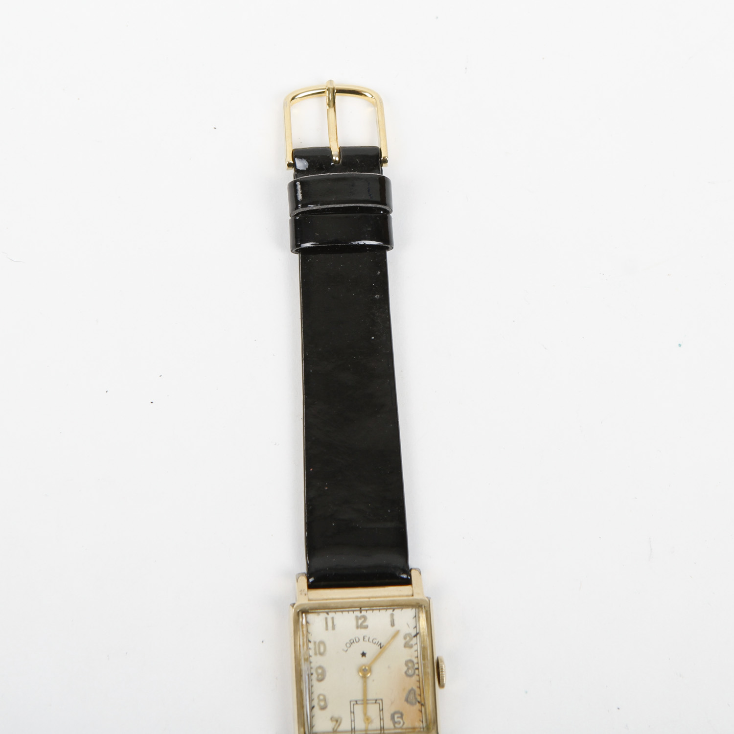 Vintage Lord Elgin Watch with Patent Leather Strap