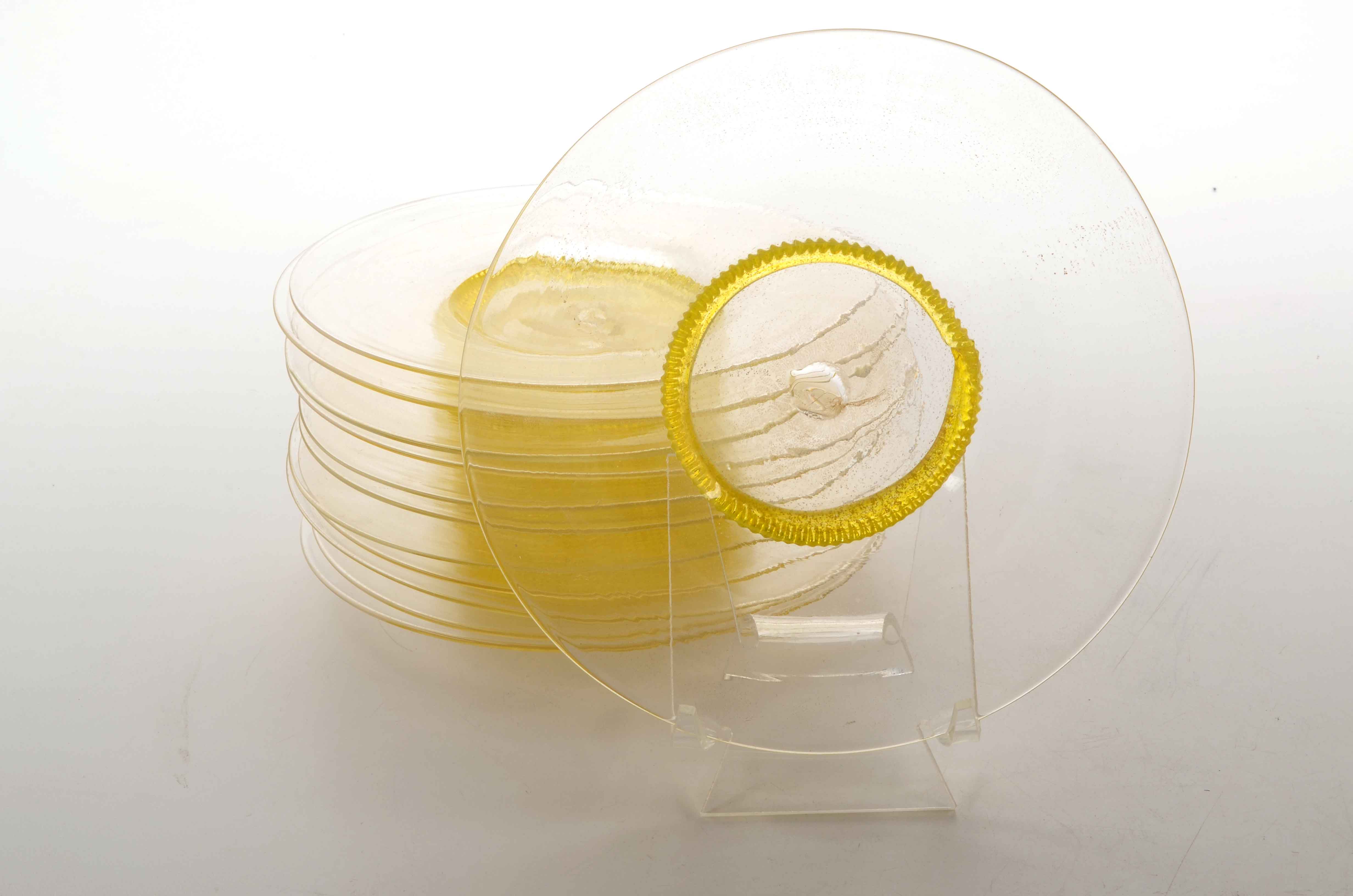 Hand Blown Glass Murano Saiviati Luncheon Set