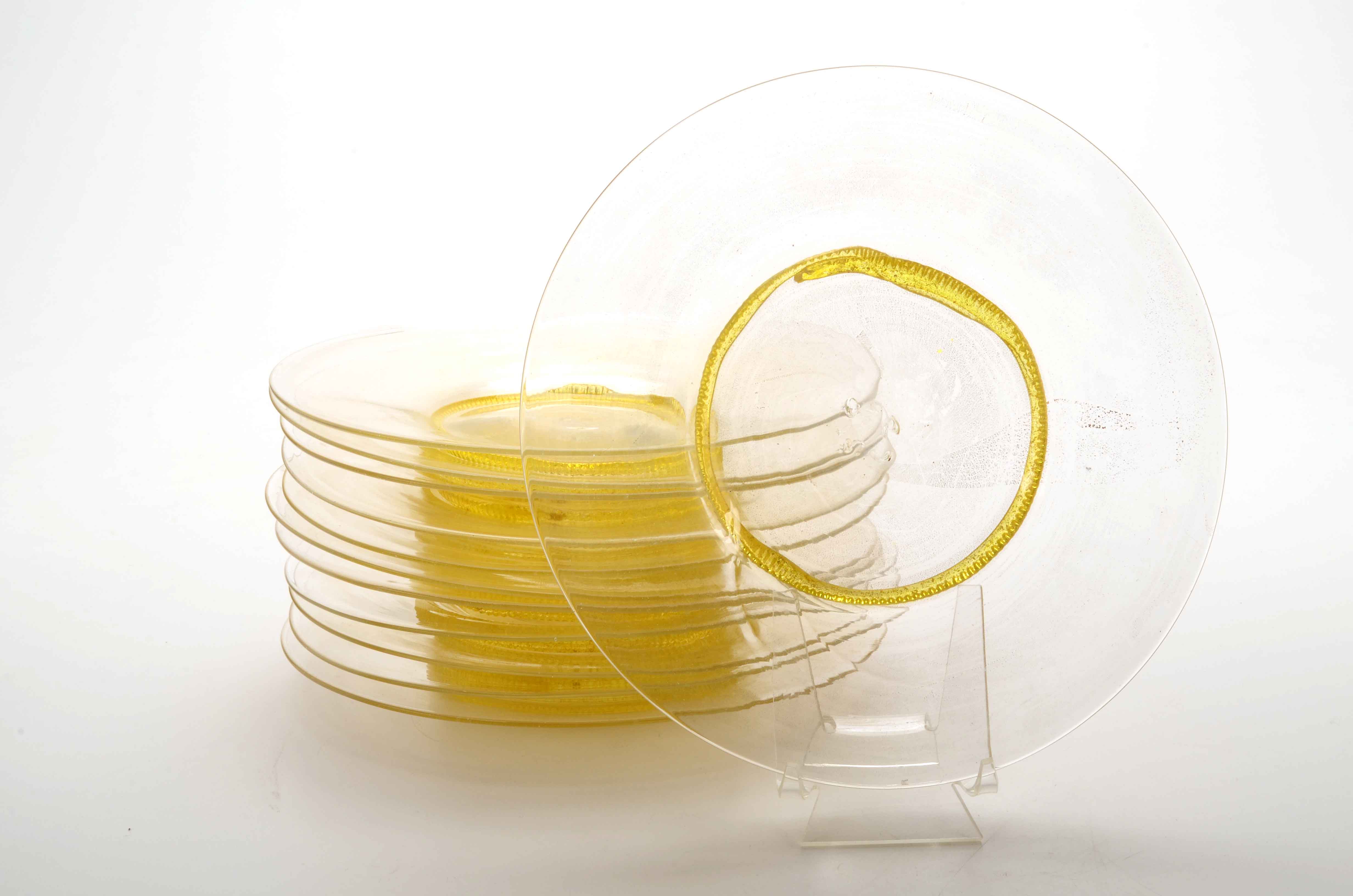 Hand Blown Glass Murano Saiviati Luncheon Set