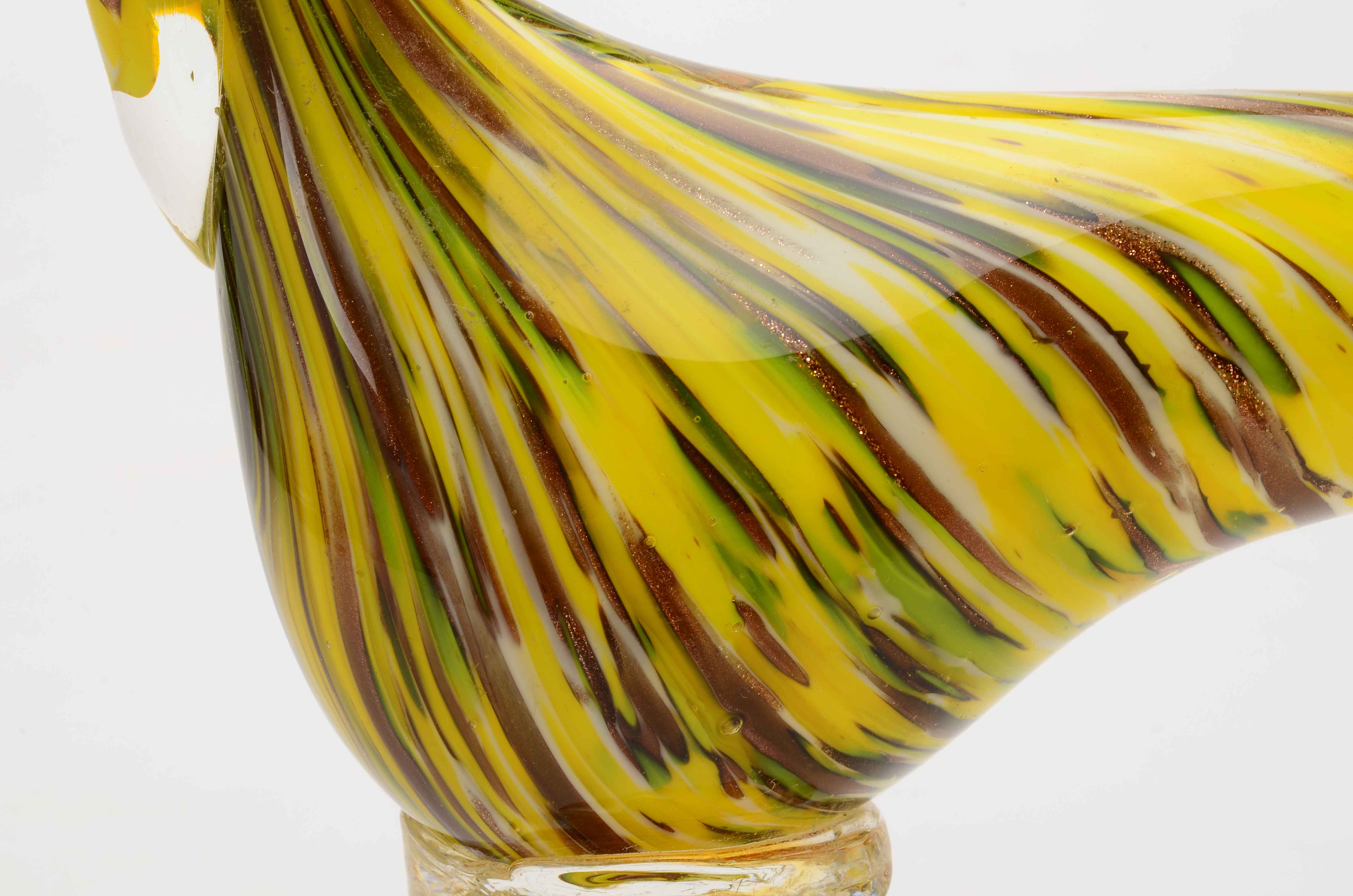 Murano Style Art Glass Rooster Figurine