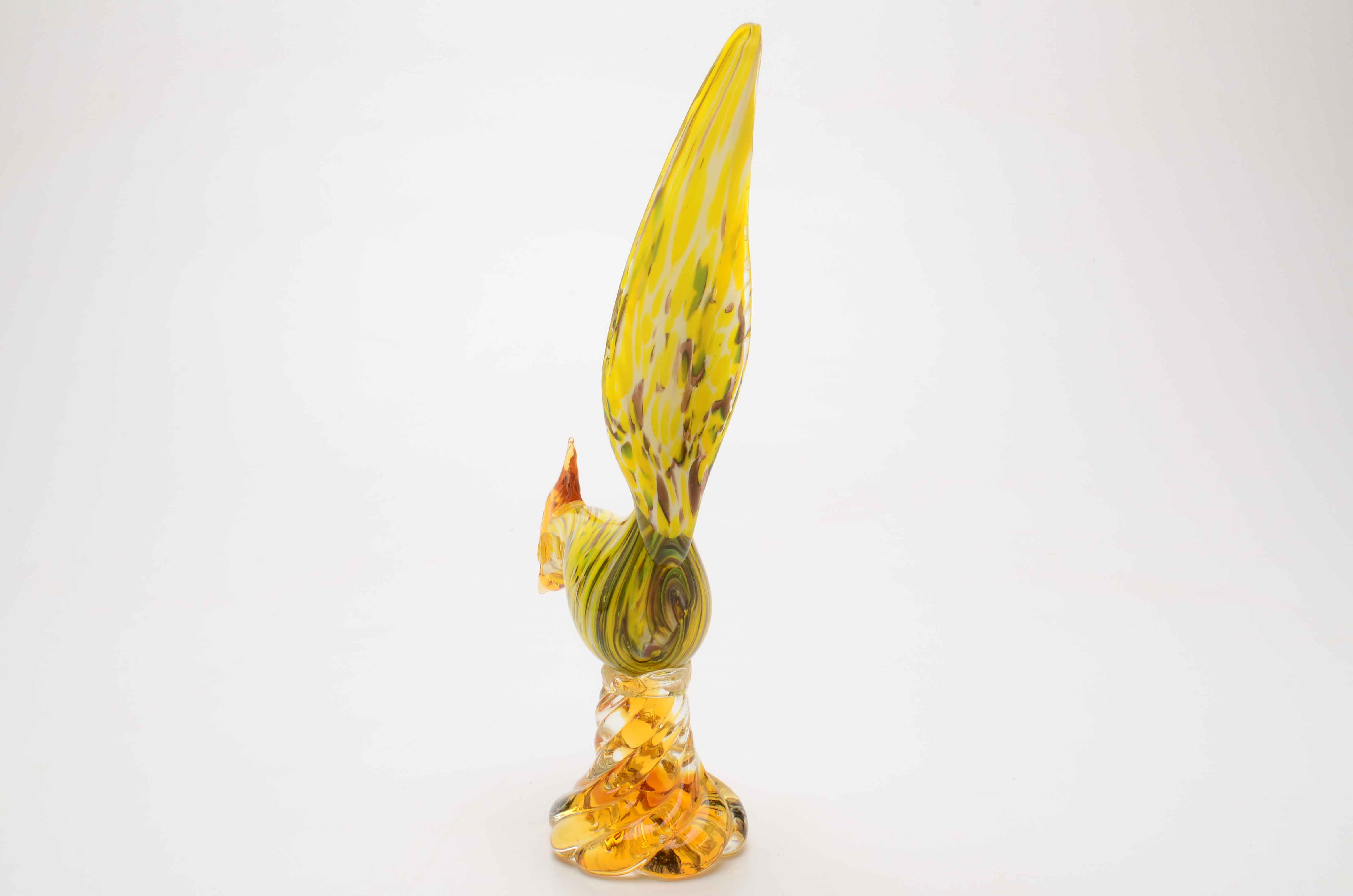Murano Style Art Glass Rooster Figurine