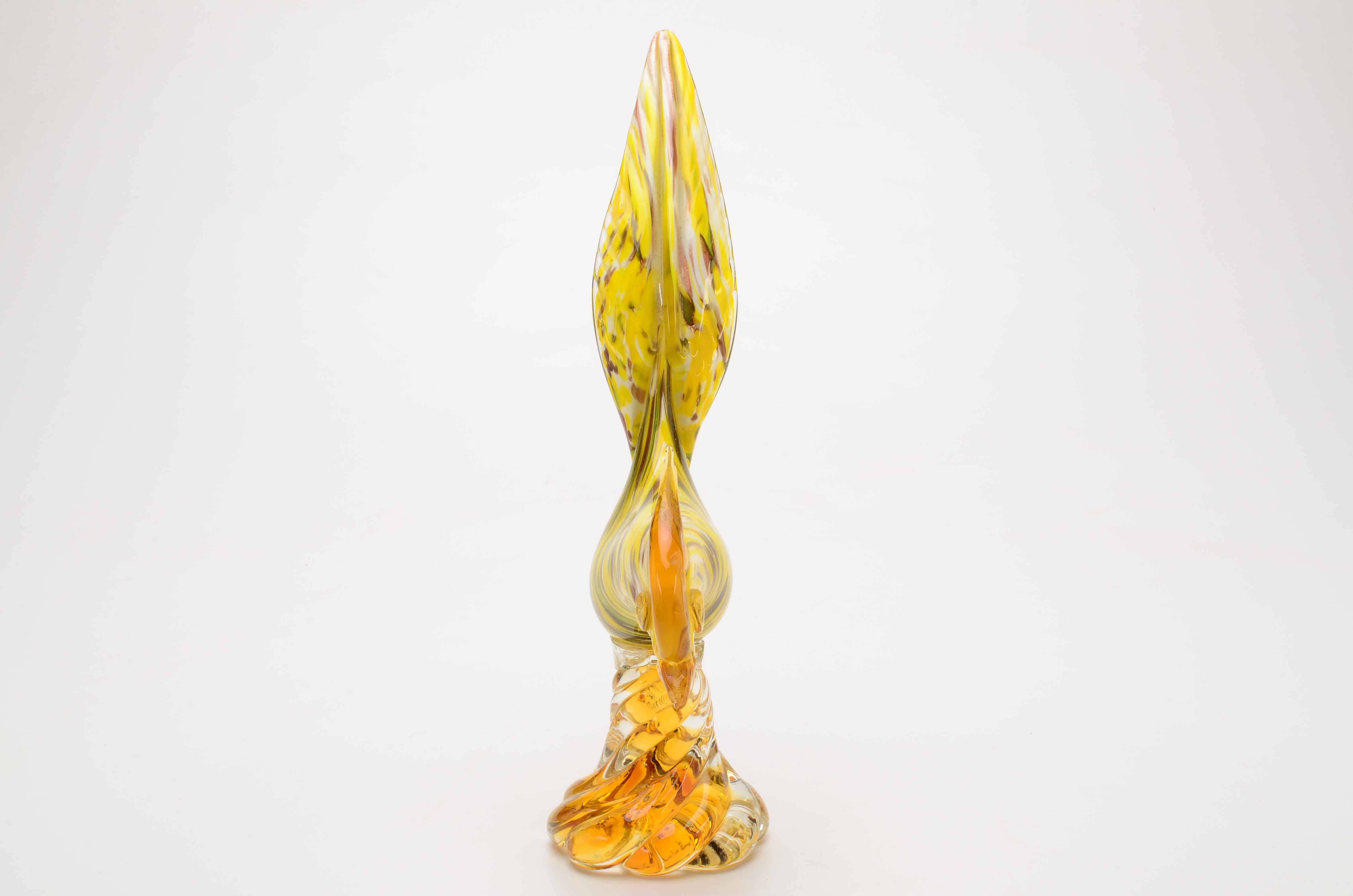 Murano Style Art Glass Rooster Figurine