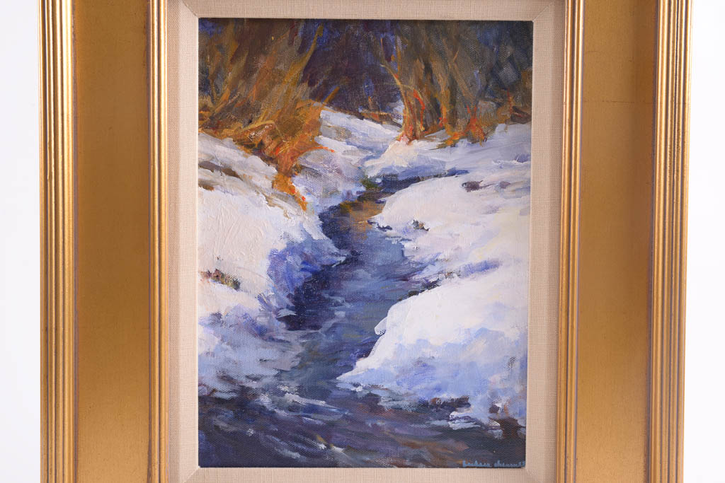 Barbara Chenault "Snow On The Banks" Original Oil Painting