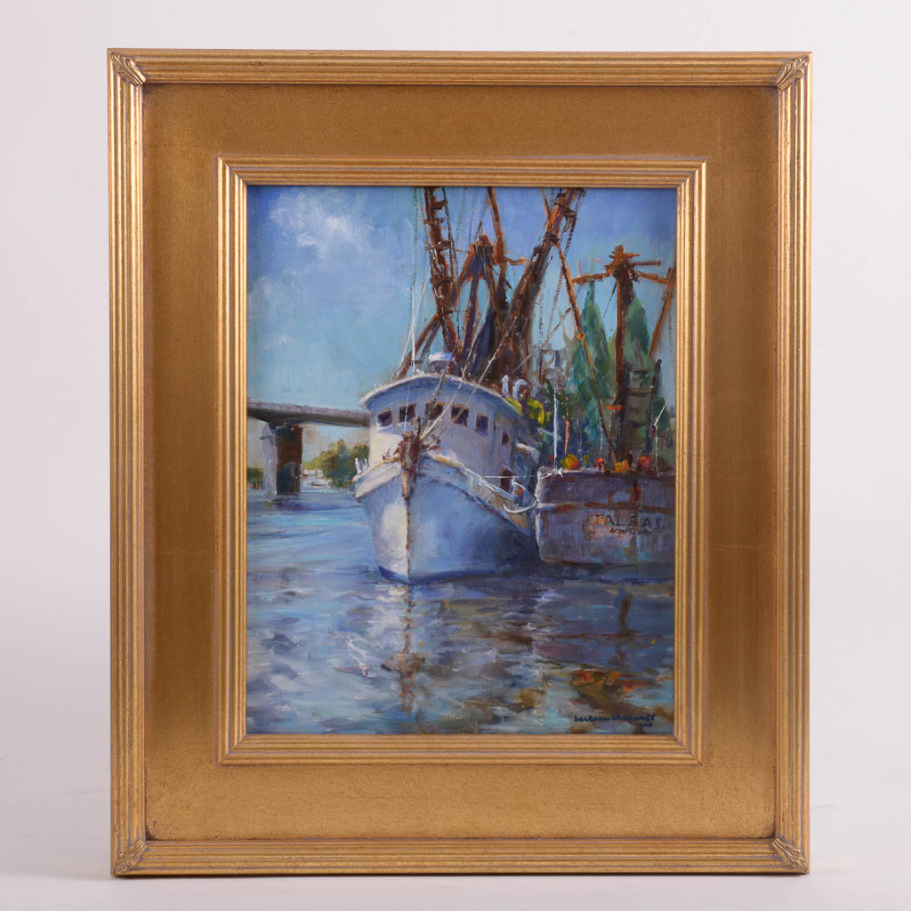 Barbara Chenault "Ready For Shrimpin'" Original Oil Painting