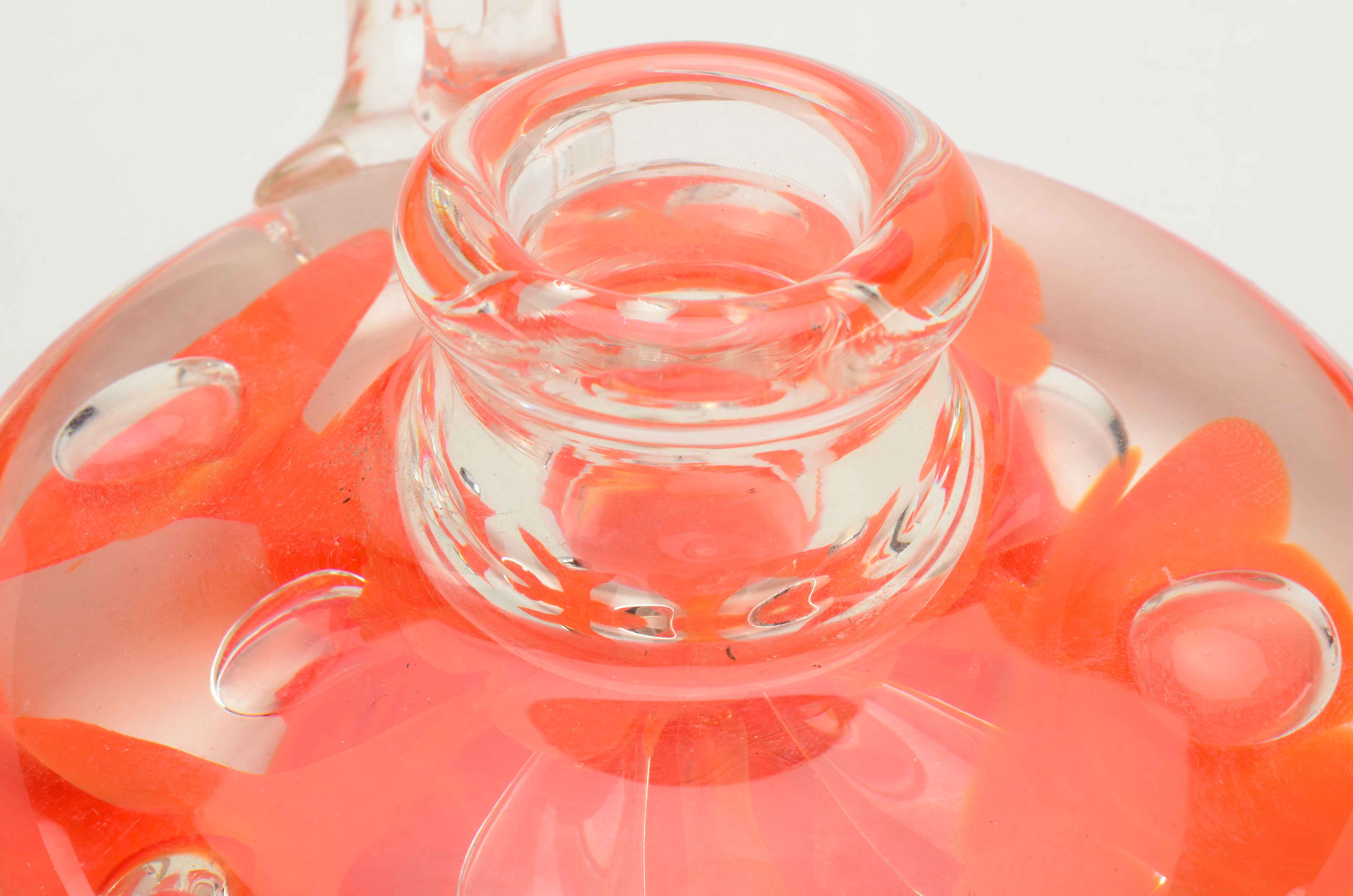 Signed Joe St Clair Art Glass Candleholders